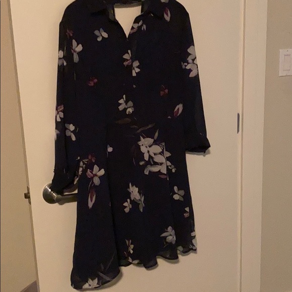 Chiffon “Shirt” Dress with collar WORN ONCE - Picture 1 of 4